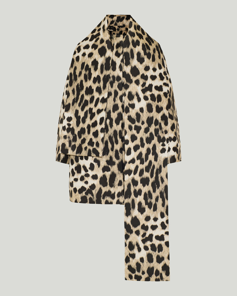 Givenchy Cocoon jacquard coat with scarf