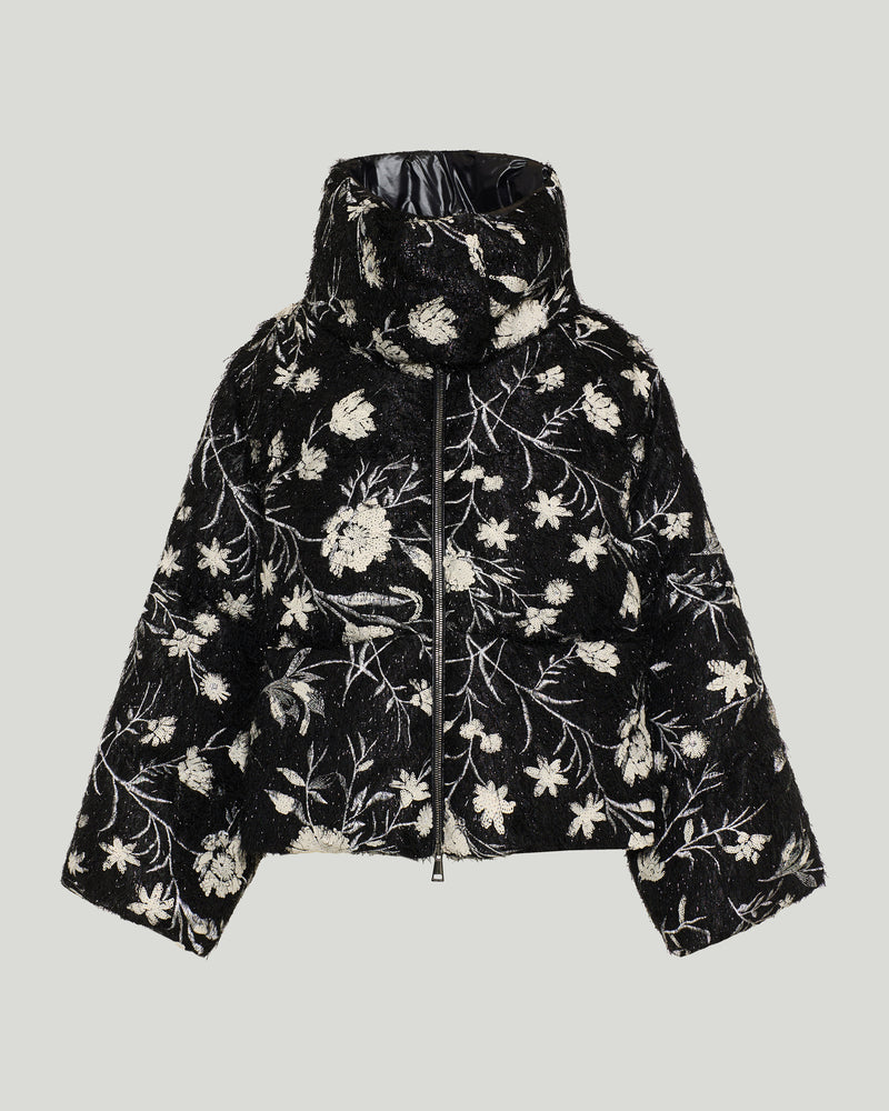Moncler floral embroidered down jacket