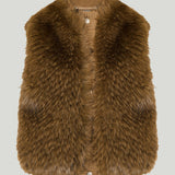 Moncler faux fur sleeveless down jacket