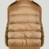 Moncler faux fur sleeveless down jacket
