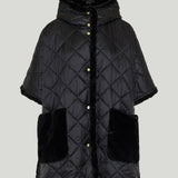 Moncler quilted hooded cape
