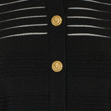 Balmain Mesh stripe crewneck cardigan