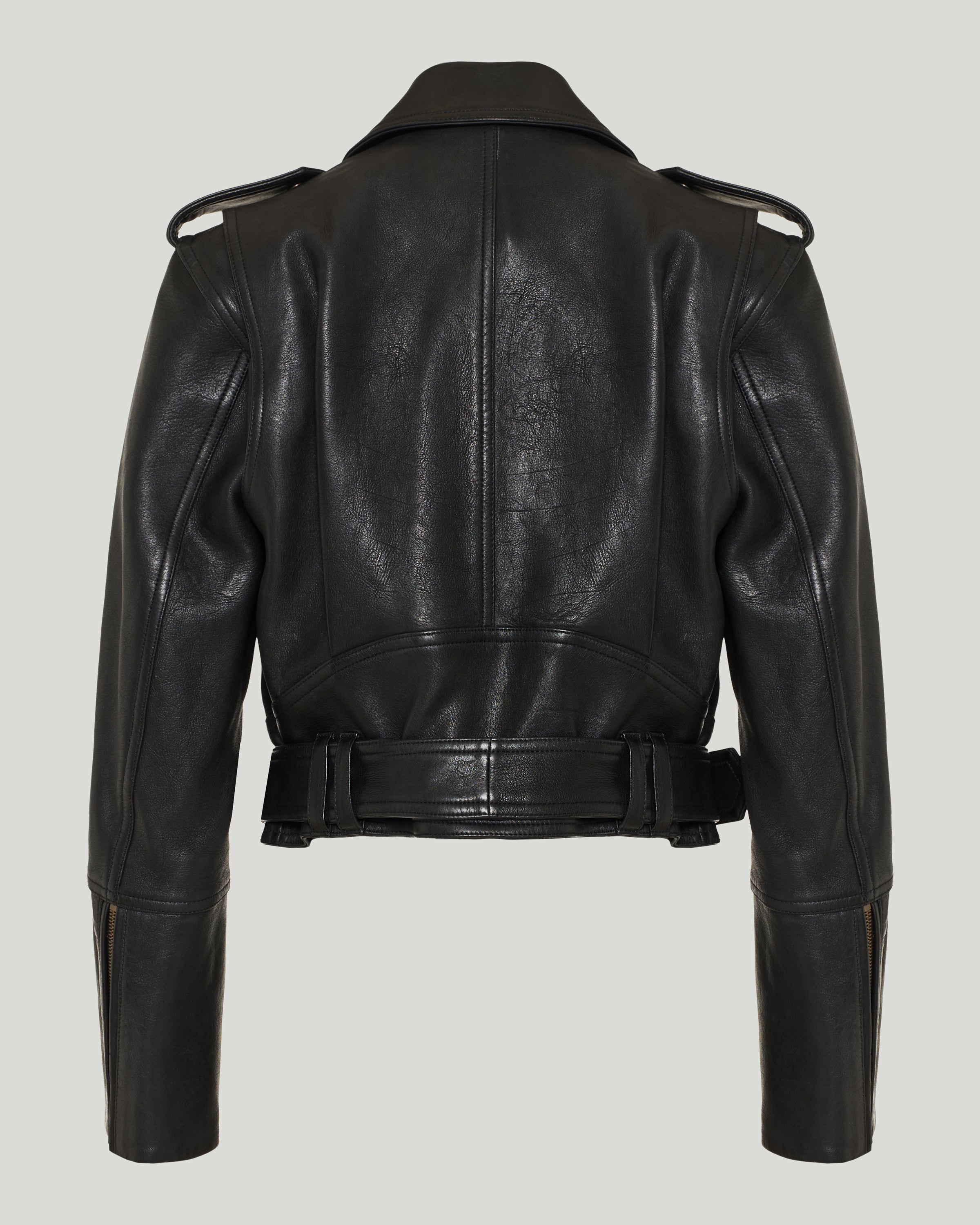 Balmain Cropped leather biker jacket – Luisa World