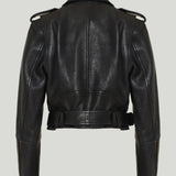 Balmain Cropped leather biker jacket