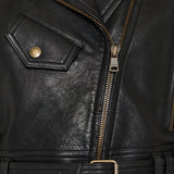 Balmain Cropped leather biker jacket