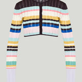 Alaïa Striped cropped jacquard cardigan