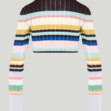 Alaïa Striped cropped jacquard cardigan