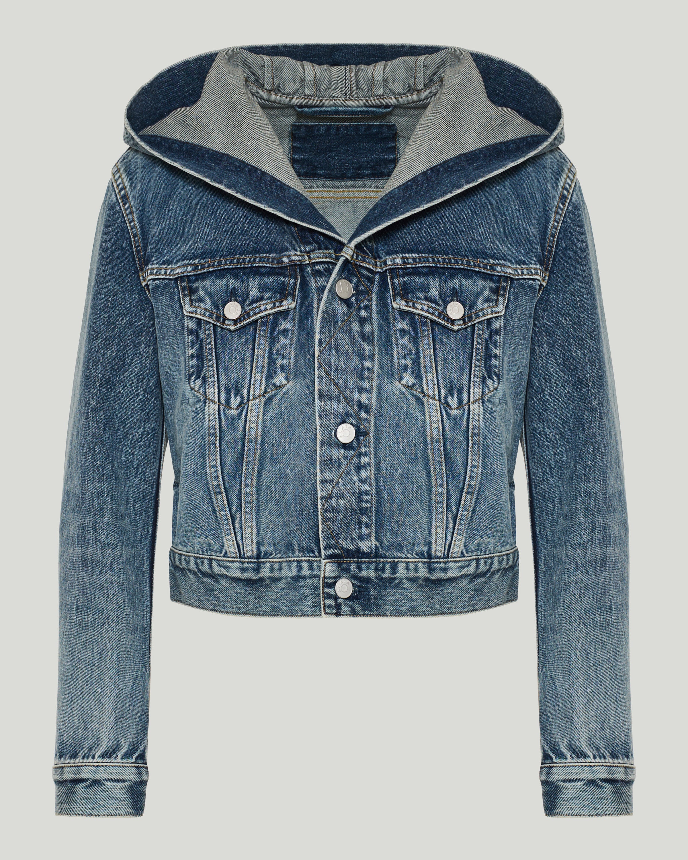 Alaïa Hooded denim jacket – Luisa World