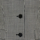 McQueen Gingham off-shoulder harness jacket