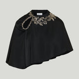 McQueen Embroidered asymmetric cape
