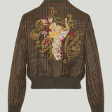 Etro Peacock-embroidered wool bomber jacket