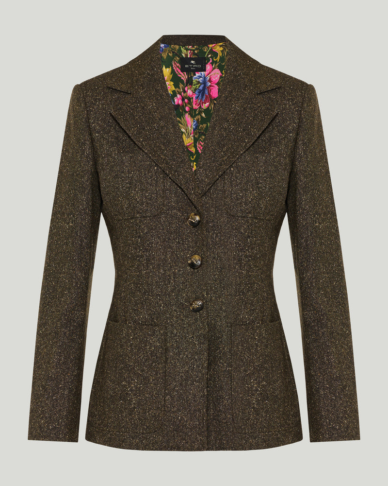 Etro Single-breasted wool-blend jacquard blazer