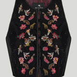 Etro Bead-embellished cropped velvet vest