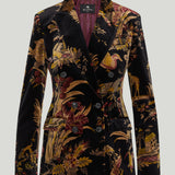 Etro Printed double-breasted velvet blazer