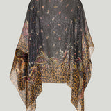Etro Metallic paisley animal-print silk chiffon poncho