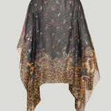 Etro Metallic paisley animal-print silk chiffon poncho