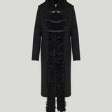 Fendi Shearling-collar wool coat