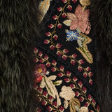 Fendi embroidered tulle gilet with fox fur trim