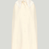 Fendi Fox-trimmed double-sided wool cape