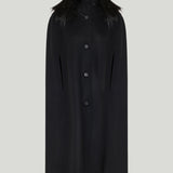 Fendi Fox-trimmed double-sided wool cape