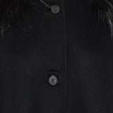 Fendi Fox-trimmed double-sided wool cape