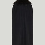 Fendi Fox-trimmed double-sided wool cape