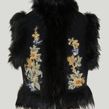 Fendi embroidered wool and fox fur gilet