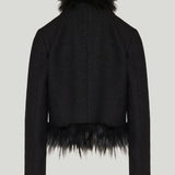 Fendi Fox-trimmed bouclé wool blouson