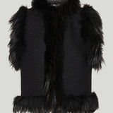 Fendi Fox-trimmed bouclé wool gilet
