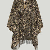 Fendi Tiger animalier wool poncho