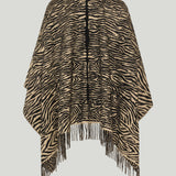 Fendi Tiger animalier wool poncho