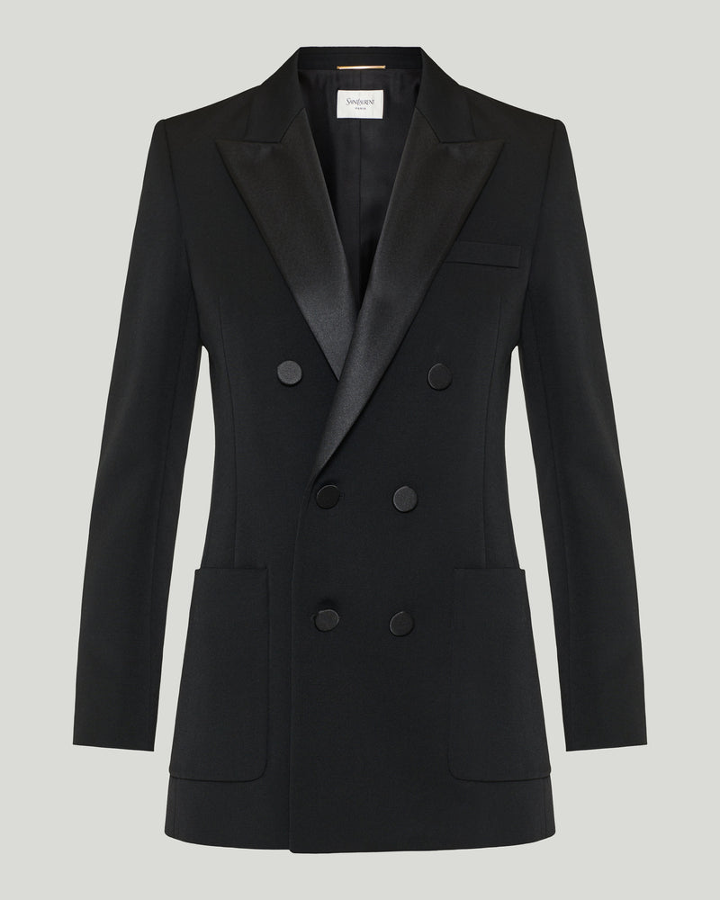 Saint Laurent Double-breasted grain de poudre jacket
