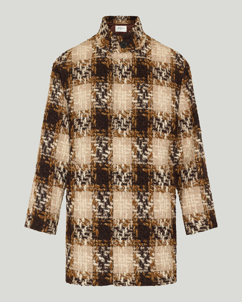 Saint Laurent Checked wool-blend tweed jacket