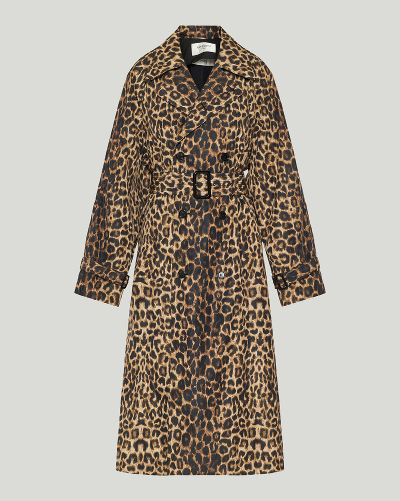 Saint Laurent leopard-print nylon trench coat