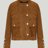 Saint Laurent Paneled suede jacket