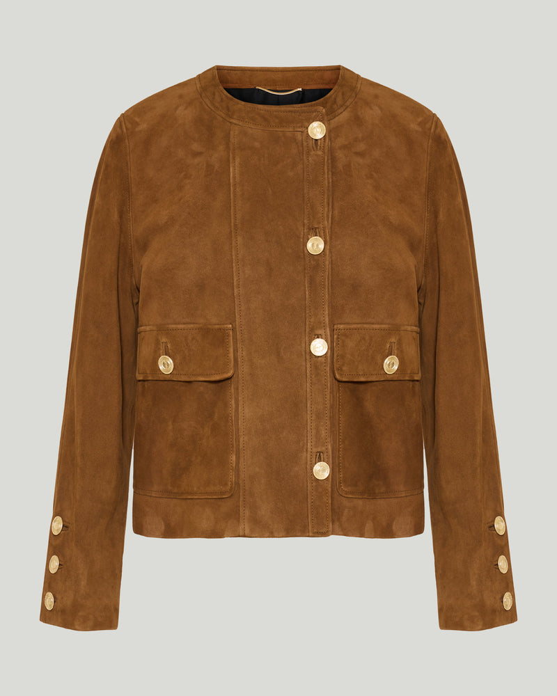 Saint Laurent Paneled suede jacket