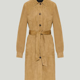 Saint Laurent belted suede coat
