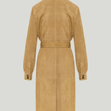 Saint Laurent belted suede coat
