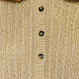 Saint Laurent Cable-knit shearling-trimmed lurex cardigan