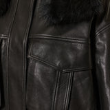 The Frankie Shop Napa hooded leather jacket