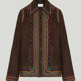 Monoki Volga embroidered suede jacket