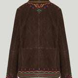 Monoki Volga embroidered suede jacket