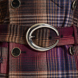Rabanne checked wool belted coat