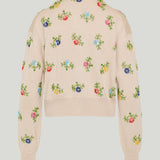 Rabanne floral-embroidered wool cardigan