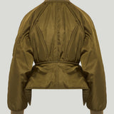 Balmain Panelled cropped satin jacket