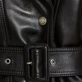 McQueen Belted draped leather jacket
