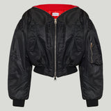 Givenchy Off shoulder cropped bomber jacket