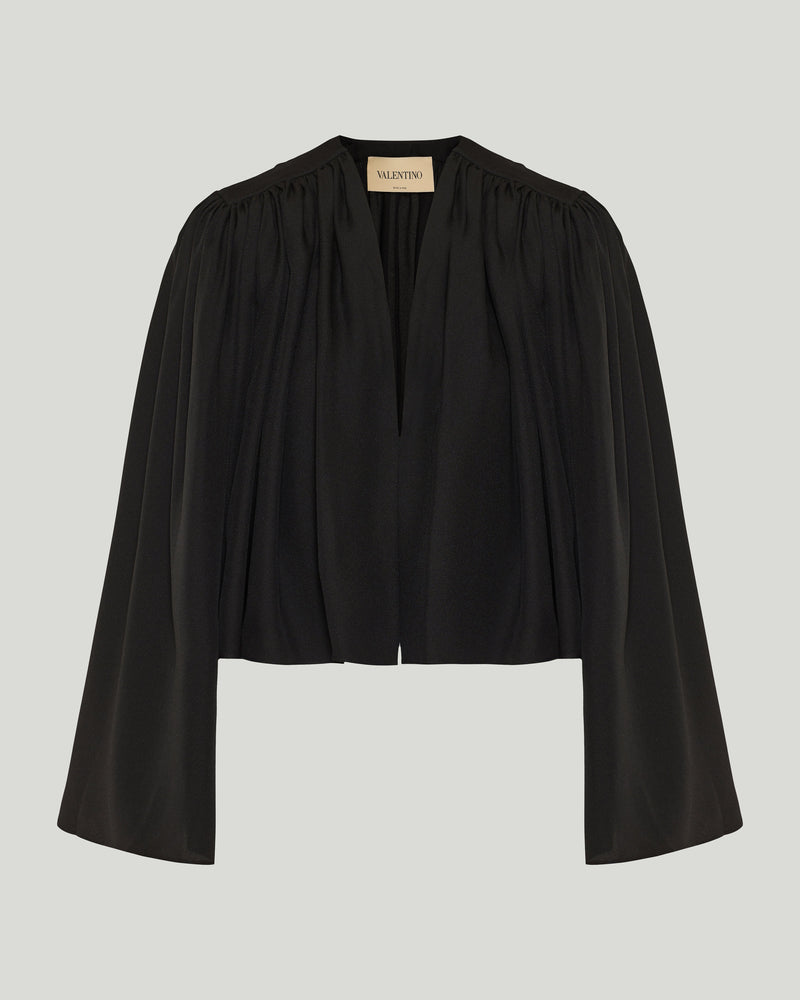 Valentino Garavani Silk-crepe cropped jacket