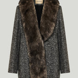 Valentino Single-Breasted Chevron Bouclé Caban