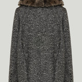 Valentino Single-Breasted Chevron Bouclé Caban
